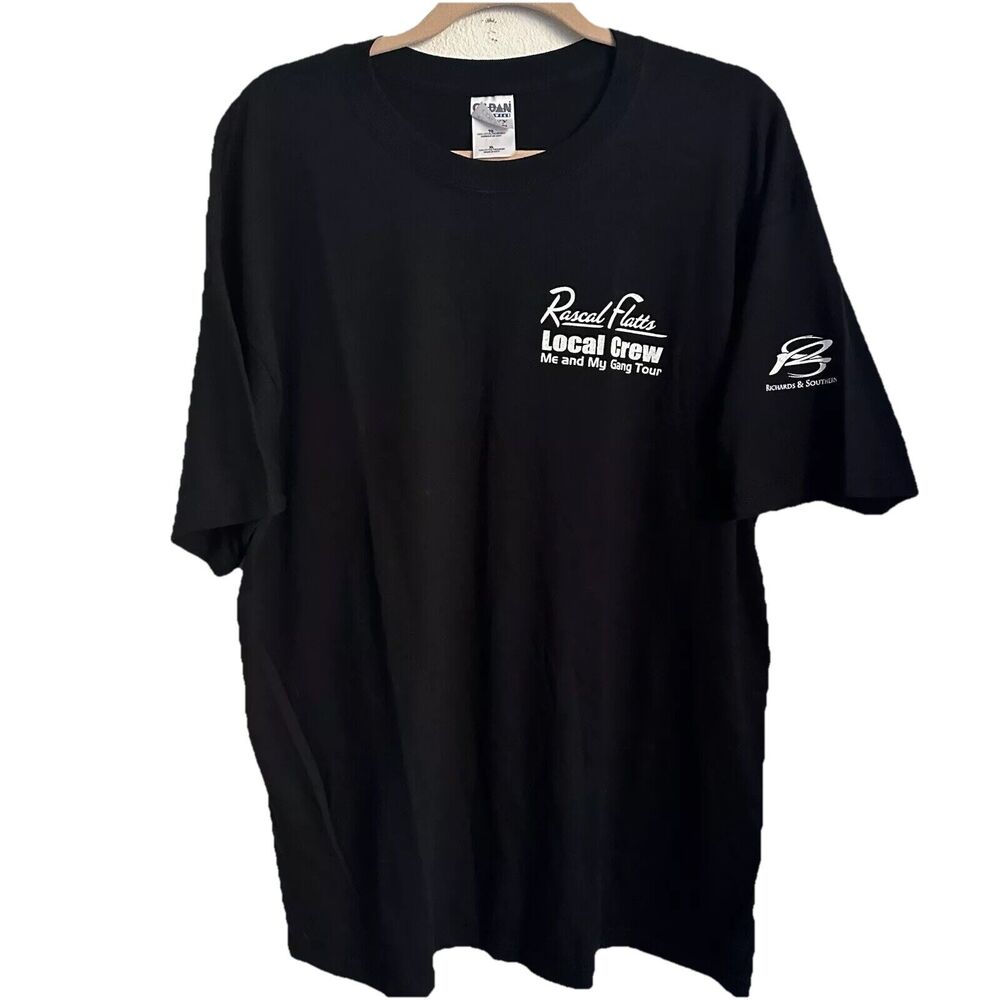 VTG Rascal Flatts Me and My Gang Tour 2006 T-Shirt Local Crew Black Gildan Sz XL